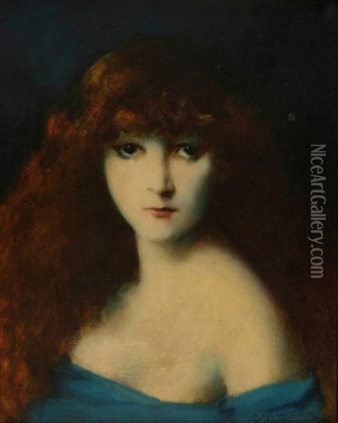 Portrait De Mme Cailleux Oil Painting - Leon Bonhomme