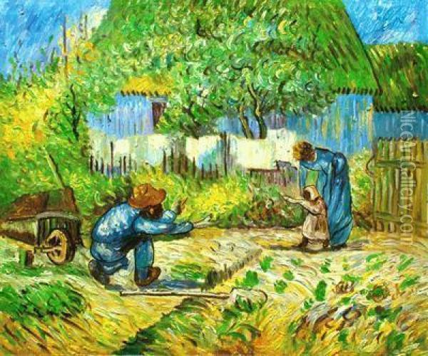 First Steps Oil Painting - Vincent Van Gogh