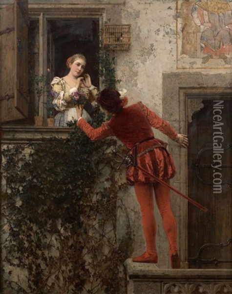 Romeo Et Juliette Oil Painting - Heinrich von Angeli