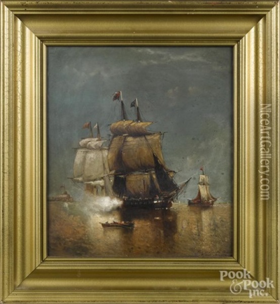 Harbor Scene Oil Painting - Auguste Henri Musin
