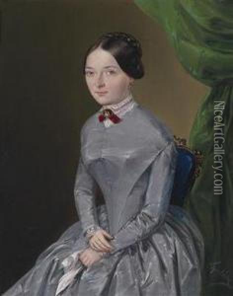 Portrait Of A Lady And Of A Gentleman Oil Painting - Alois Spulak