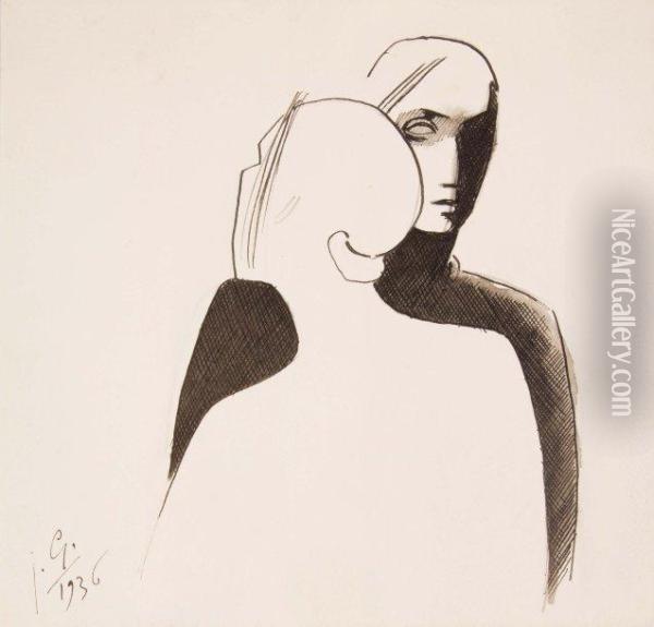 Deux Femmes Oil Painting - Julio Gonzalez