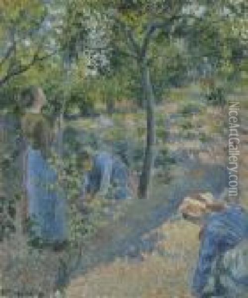 La Cueillette Des Pommes Oil Painting - Camille Pissarro
