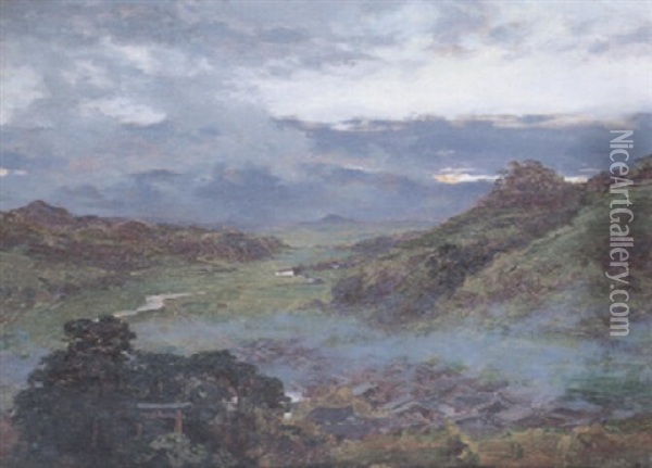 The Vale Of Yamato, Japan Oil Painting - Alfred William Parsons
