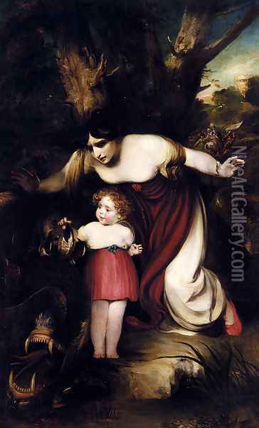 The Mother Finding Her Infant Playing With Talons Of The Dragon Slain By The Red Cross Knight Oil Painting - Henry Thomson