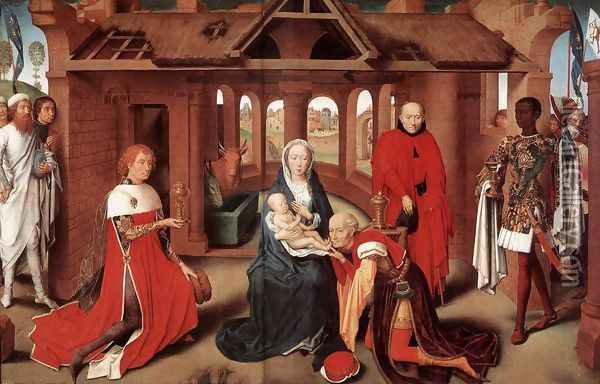Adoration of the Magi c. 1470 Oil Painting - Hans Memling