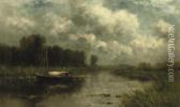 A Polder Landscape Near The River Gein Oil Painting - Willem Roelofs