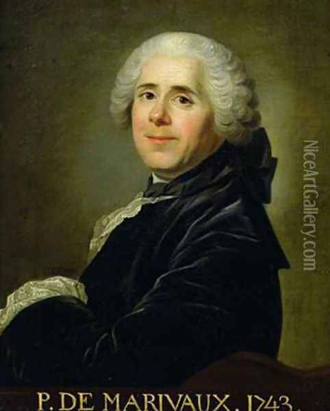 Portrait of Pierre Carlet de Chamblain de Marivaux 1688-1763 1743 Oil Painting - Louis Michel van Loo