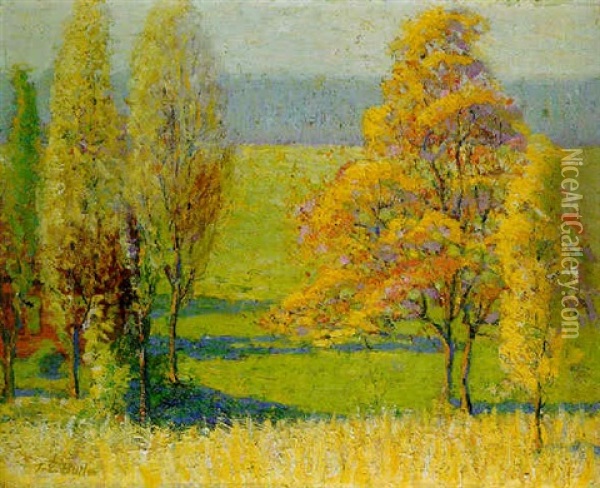 Fall Landscape Oil Painting - Theodore Earl Butler