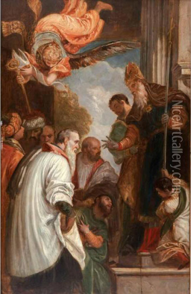 The Consecration Of Saintnicholas Of Myra Oil Painting - Paolo Veronese (Caliari)