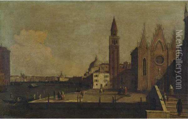 The Grand Canal Looking East From Santa Maria Della Carita Towardsthe Bacino Oil Painting - (Giovanni Antonio Canal) Canaletto