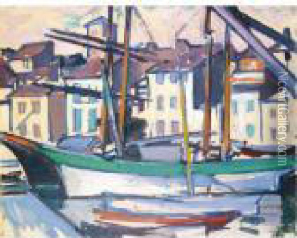 Cassis Harbour Oil Painting - Samuel John Peploe