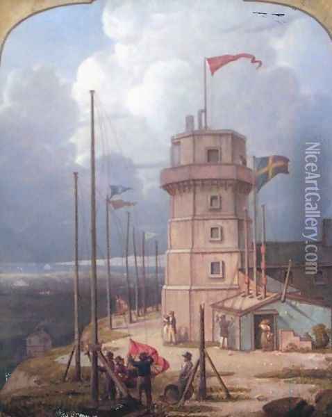 UnknoOld Bidston Lighthousewn Oil Painting - Robert Salmon