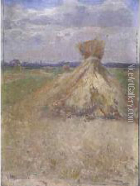 La Meule De Foin Oil Painting - Leon Gustave Ravanne