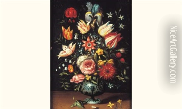 Bouquet De Fleurs Oil Painting - Jan van Kessel the Elder