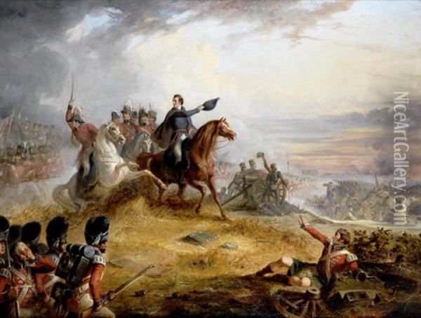 The Battle Of Waterloo Oil Painting - Thomas Jones Barker
