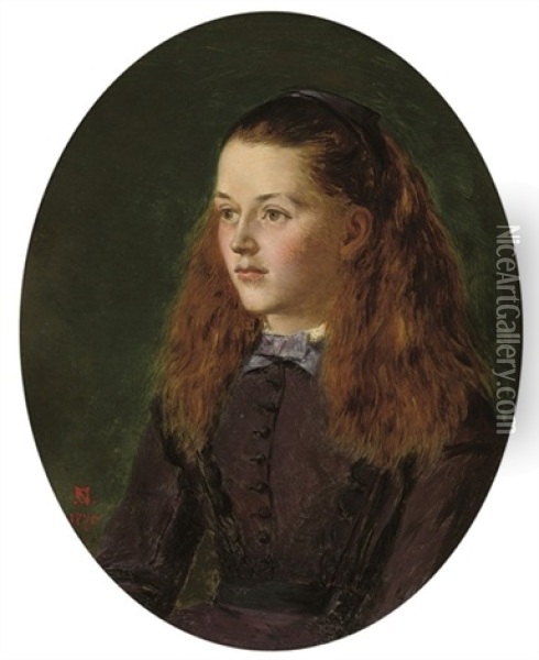 Portrait Of Fanny Frith Oil Painting - Henry Nelson O'Neil