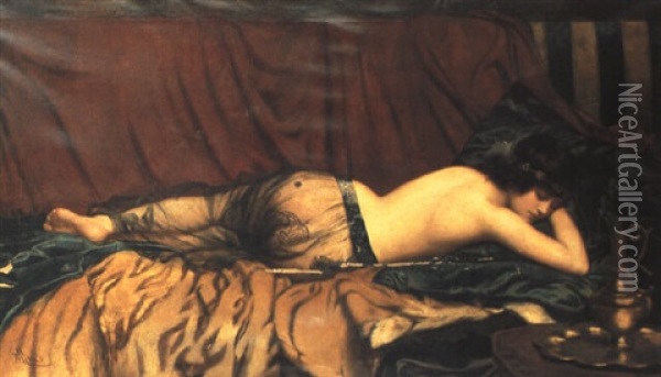 The Sleeping Model Oil Painting - Harold H. Piffard