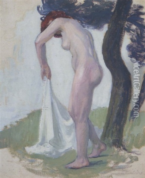 Femme Nue Au Drape Oil Painting - Paul Madeline