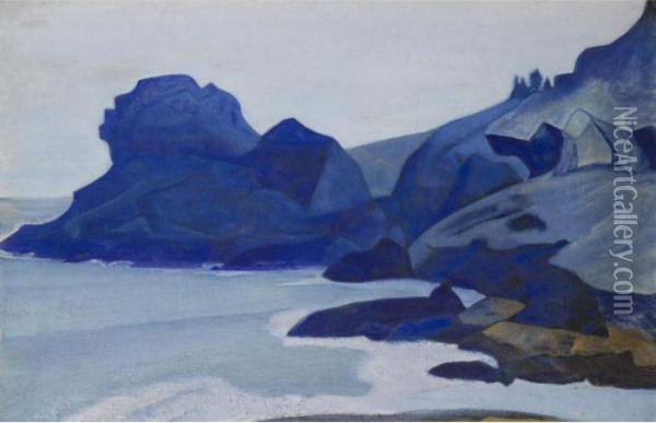 Monhegan, Maine From The 'ocean' Series Oil Painting - Nicolaj Konstantinov Roerich