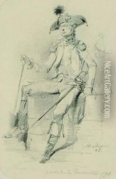  Garde De La Convention 1793  Oil Painting - Auguste Clement Andrieux