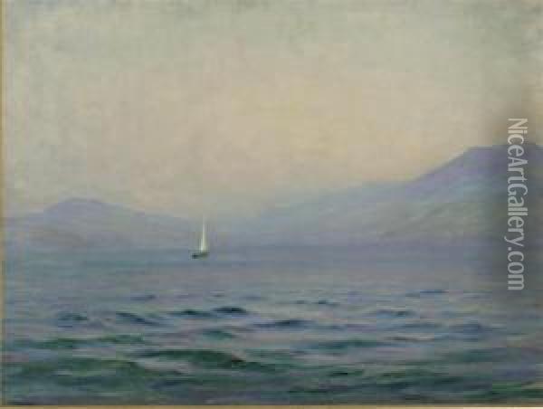 Voilier Dans La Baie De Cannes Oil Painting - Georges Ricard-Cordingley