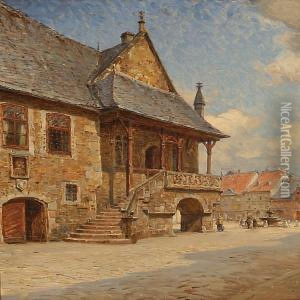At A Square In Europe Oil Painting - Carl Martin Soya-Jensen
