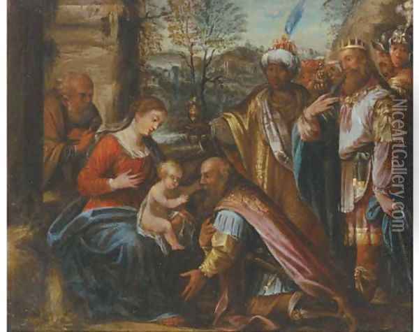 The Adoration of the Magi Oil Painting - Simon de Vos