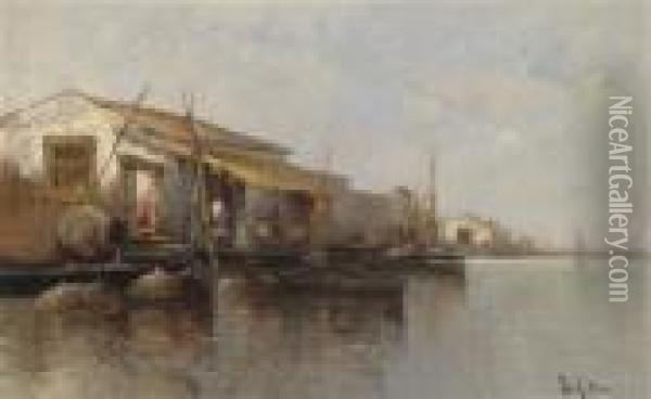 In The Lagoon Oil Painting - Leo Von Littrow