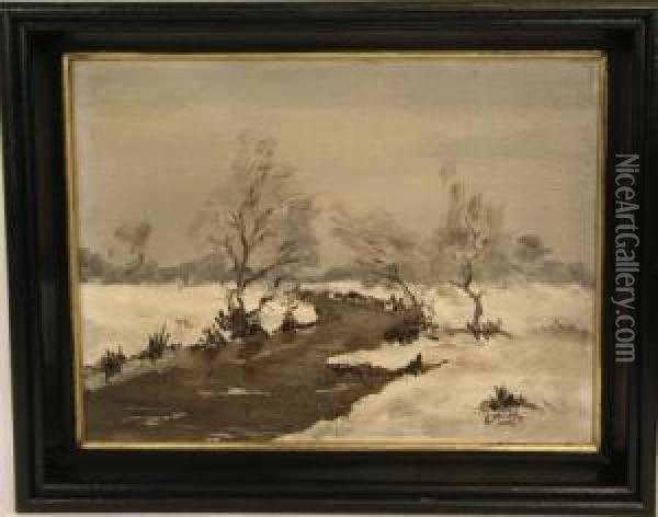 Winterlandschaft Oil Painting - Emile Motte