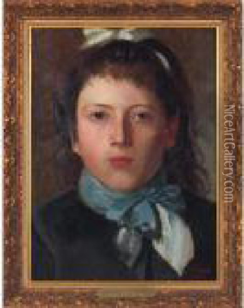 Portrait Of A Young Woman Oil Painting - Francesco Vinea