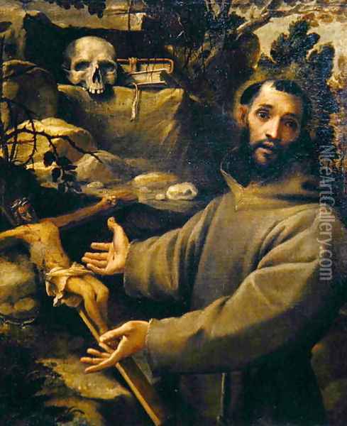 St. Francis, c.1585-86 Oil Painting - Annibale Carracci