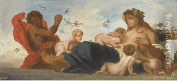 Etude Pour La Frise De L'agriculture Oil Painting - Eugene Delacroix
