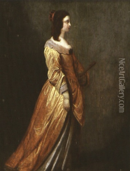 Portrait De Jeune Femme En Pied Oil Painting - Jacob Frans van der Merck