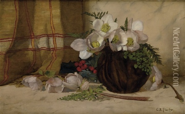 Still Life With Roses Oil Painting - Charles Porter