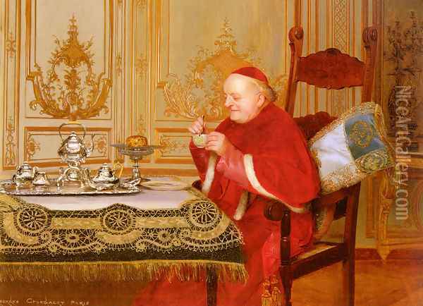 Teatime Oil Painting - Georges Croegaert