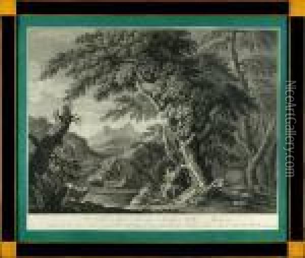 Landscapes With God Hermes Oil Painting - Salvator Rosa