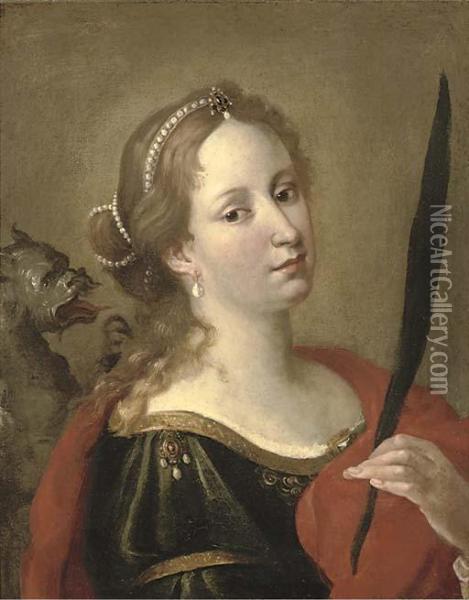 Saint Margaret Of Antioch Oil Painting - Theodor Van Thulden