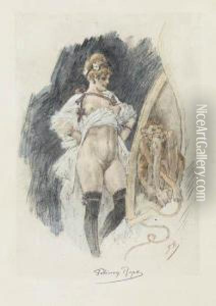 Impudence Oil Painting - Felicien Rops