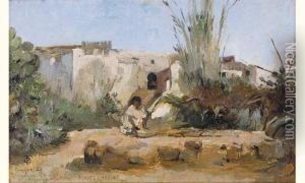 Gezicht Te Tanger (1882) Oil Painting - Frantz Charlet