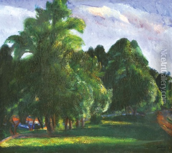 In The Park Oil Painting - Jenoe Paizs Goebel