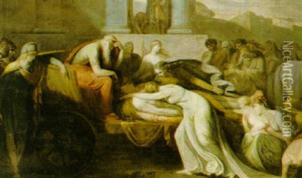 Achilles Visar Hectors Doda Kropp Oil Painting - Jean-Auguste-Dominique Ingres