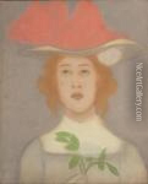 The Girl With The Red Hair Oil Painting - Jozsef Rippl-Ronai