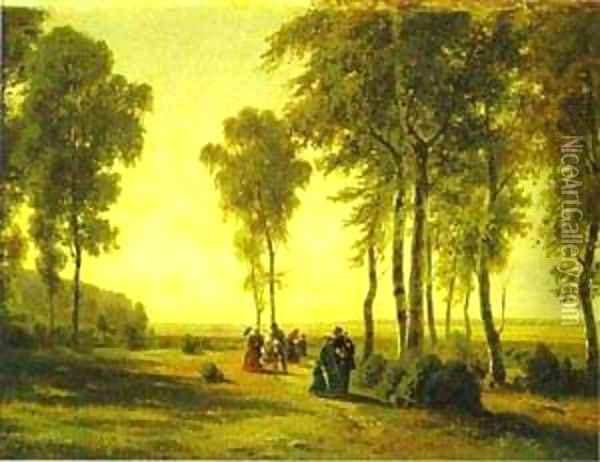 Promenading In The Forest 1869 Oil Painting - Ivan Shishkin