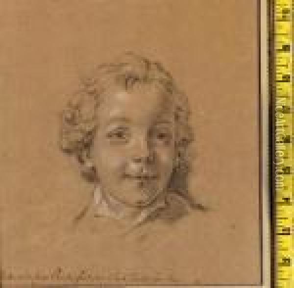 Portrait Of The Artist's Son, Jules-csar-denis Van Loo Oil Painting - Carle van Loo