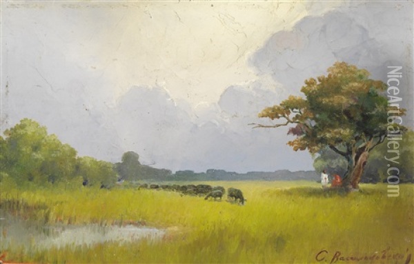 Pasture Oil Painting - Sergei Ivanovich Vasil'kovsky