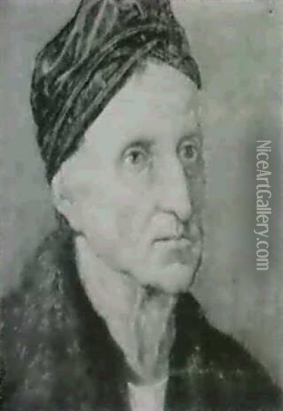 Portrait Of Michael Wolhgemut, Half Length Oil Painting - Albrecht Duerer