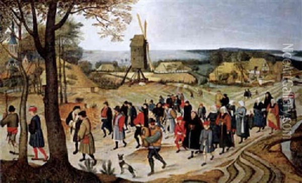 Ein Hochzeitszug Oil Painting - Pieter Brueghel the Younger
