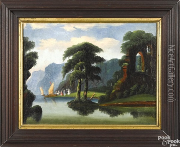 Hudson River Gathering Oil Painting - Thomas Chambers