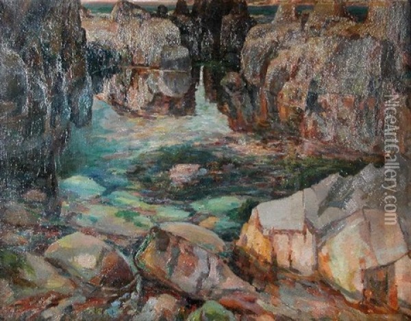 A Cornish Cove Oil Painting - Garstin Cox